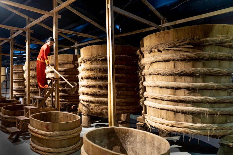 Bodega tradicional con quesos en proceso de maduración sobre tablas de madera